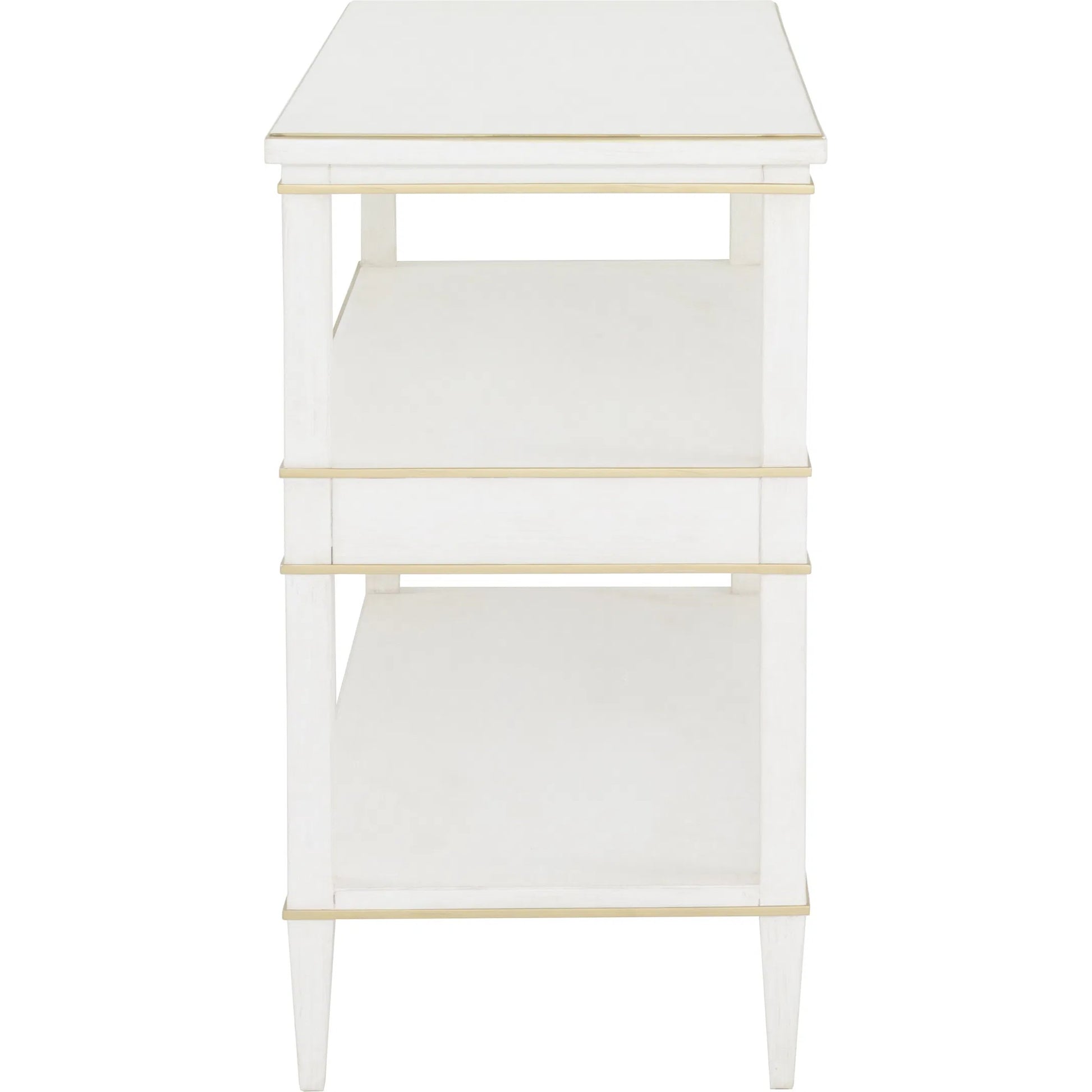 Camille Console Table by Fairfield Chair in white. Made from rubberwood solids in a unique style.