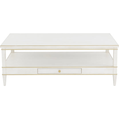 Camille Cocktail Table by Fairfield Chair in white. Made from rubberwood solids in a unique style.