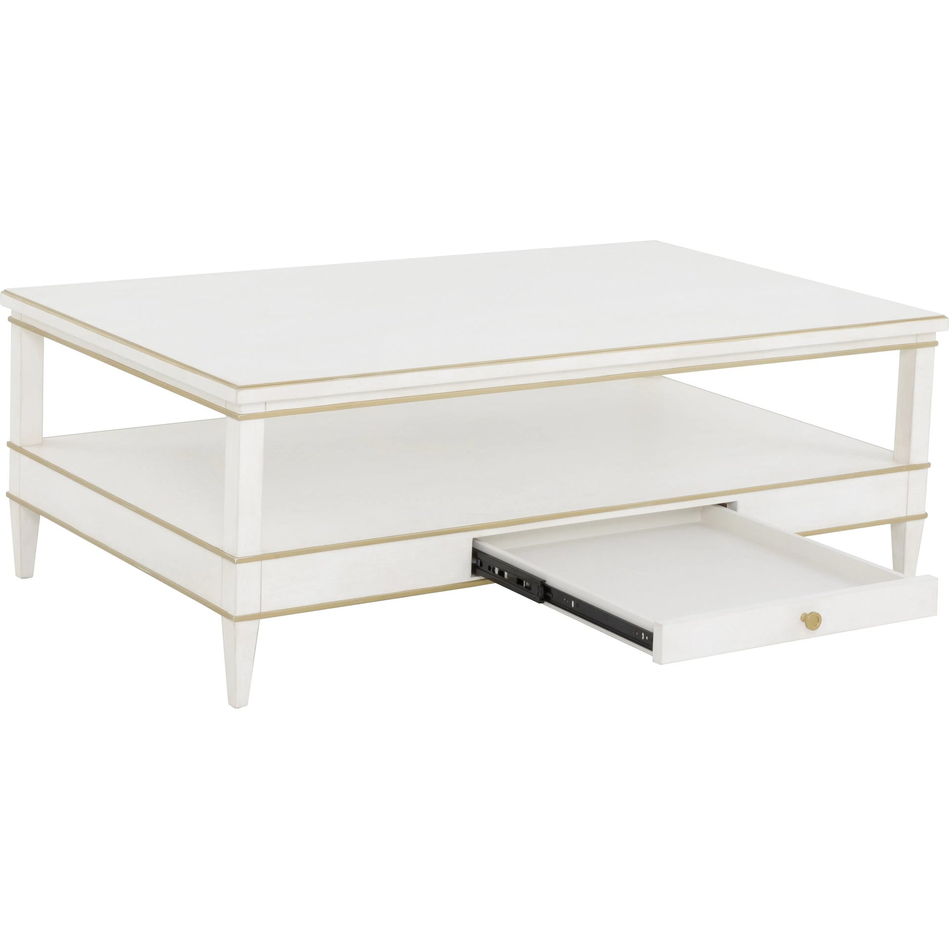 Camille Cocktail Table by Fairfield Chair in white. Made from rubberwood solids in a unique style.
