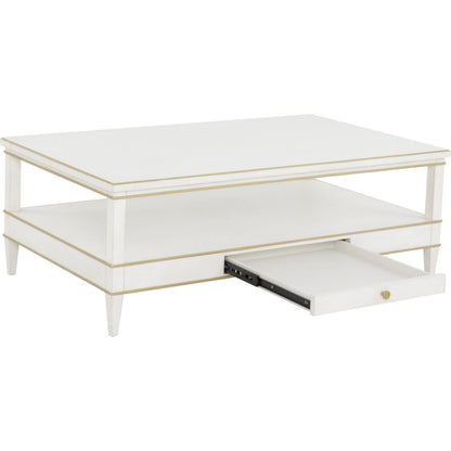 Camille Cocktail Table by Fairfield Chair in white. Made from rubberwood solids in a unique style.