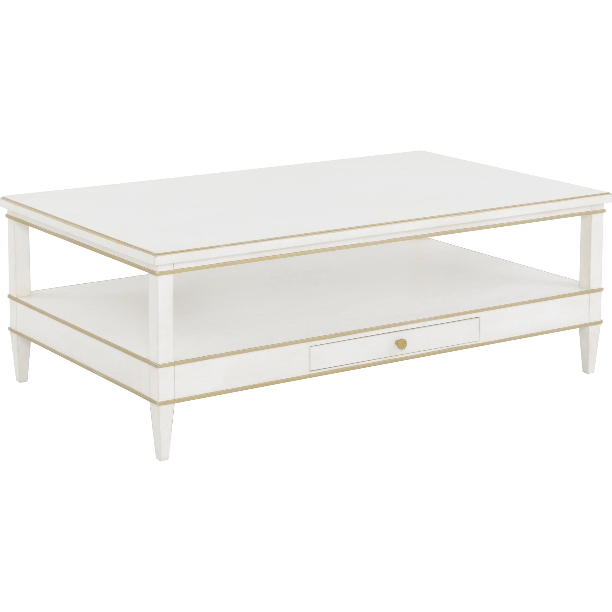 Camille Cocktail Table by Fairfield Chair in white. Made from rubberwood solids in a unique style.