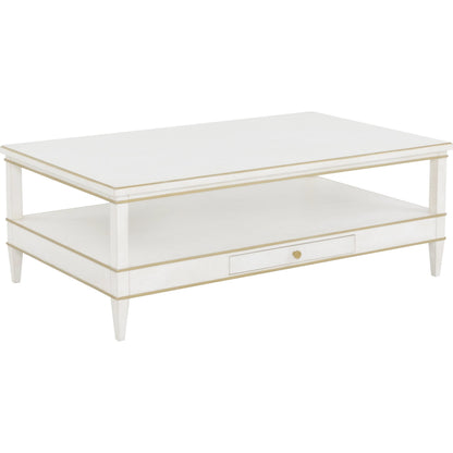 Camille Cocktail Table by Fairfield Chair in white. Made from rubberwood solids in a unique style.