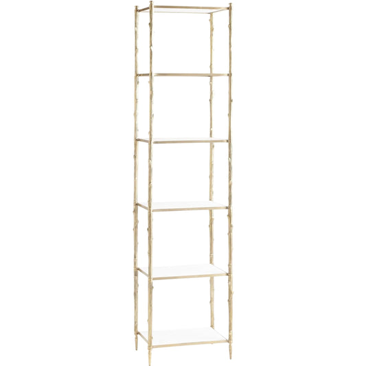 Arbor Etagere by Global Views. Made from brass, white honed marble in a transitional style.