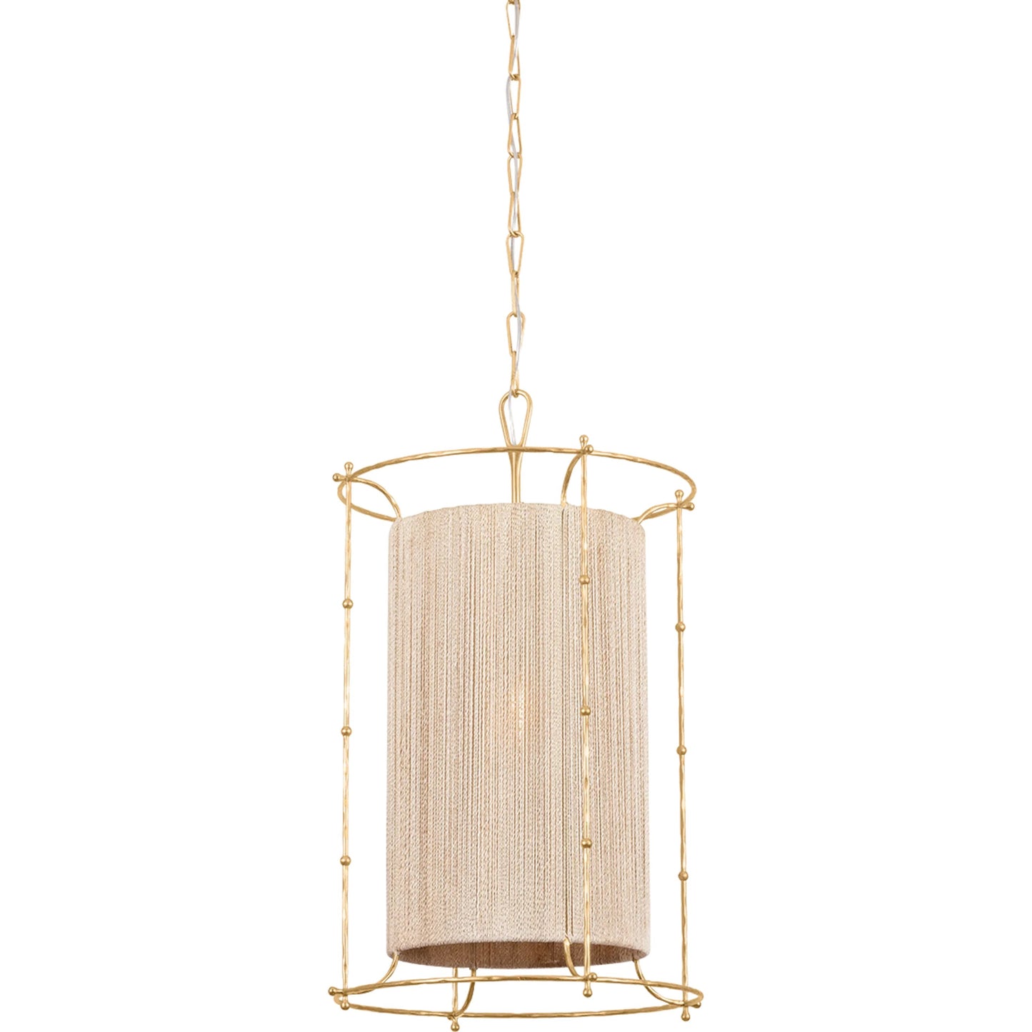 001 SI-2374346 | Primary Silo | Jones Point Lantern by Hudson Valley in vintage gold leaf. Made from iron in a transitional style.