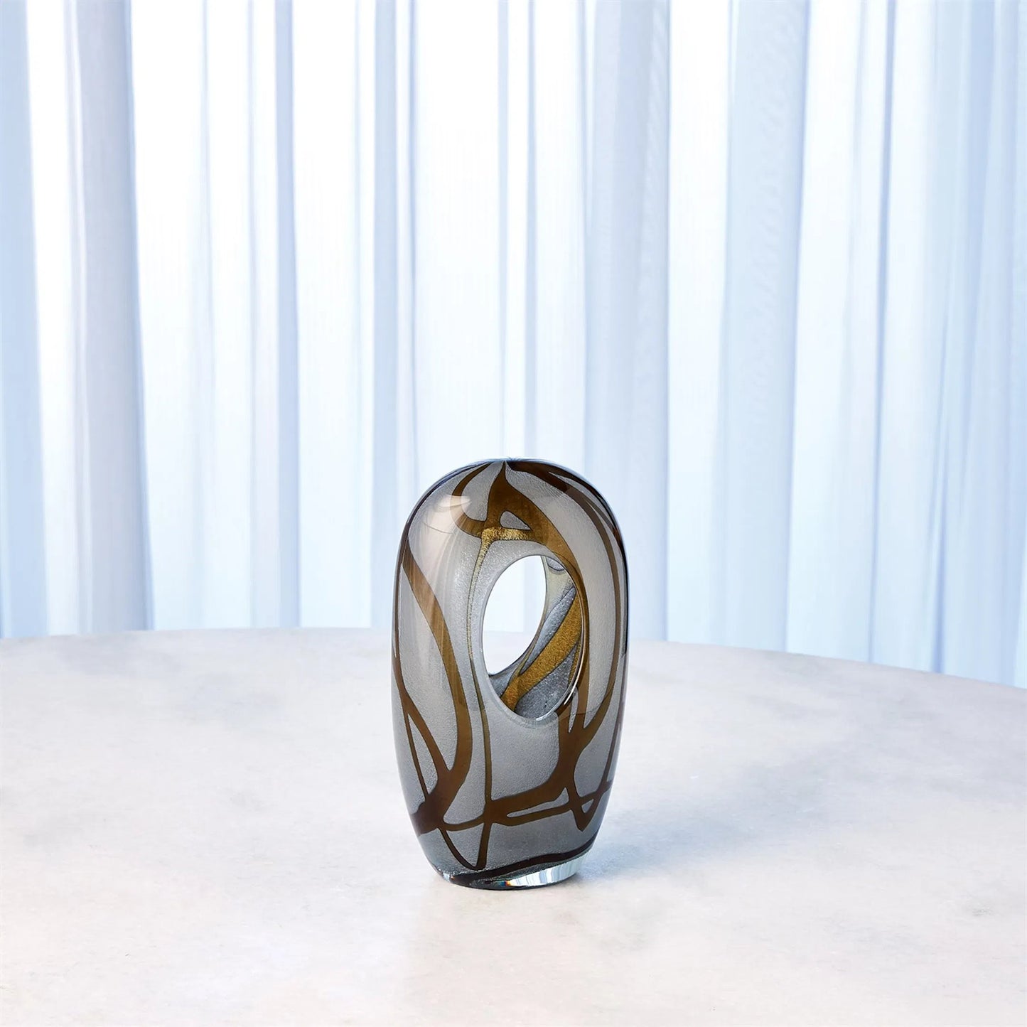006 SR-940070,SR-940072 | Additional Silo | Swirl Vase by Global Views in amber, gray. Made from art glass in a modern style.