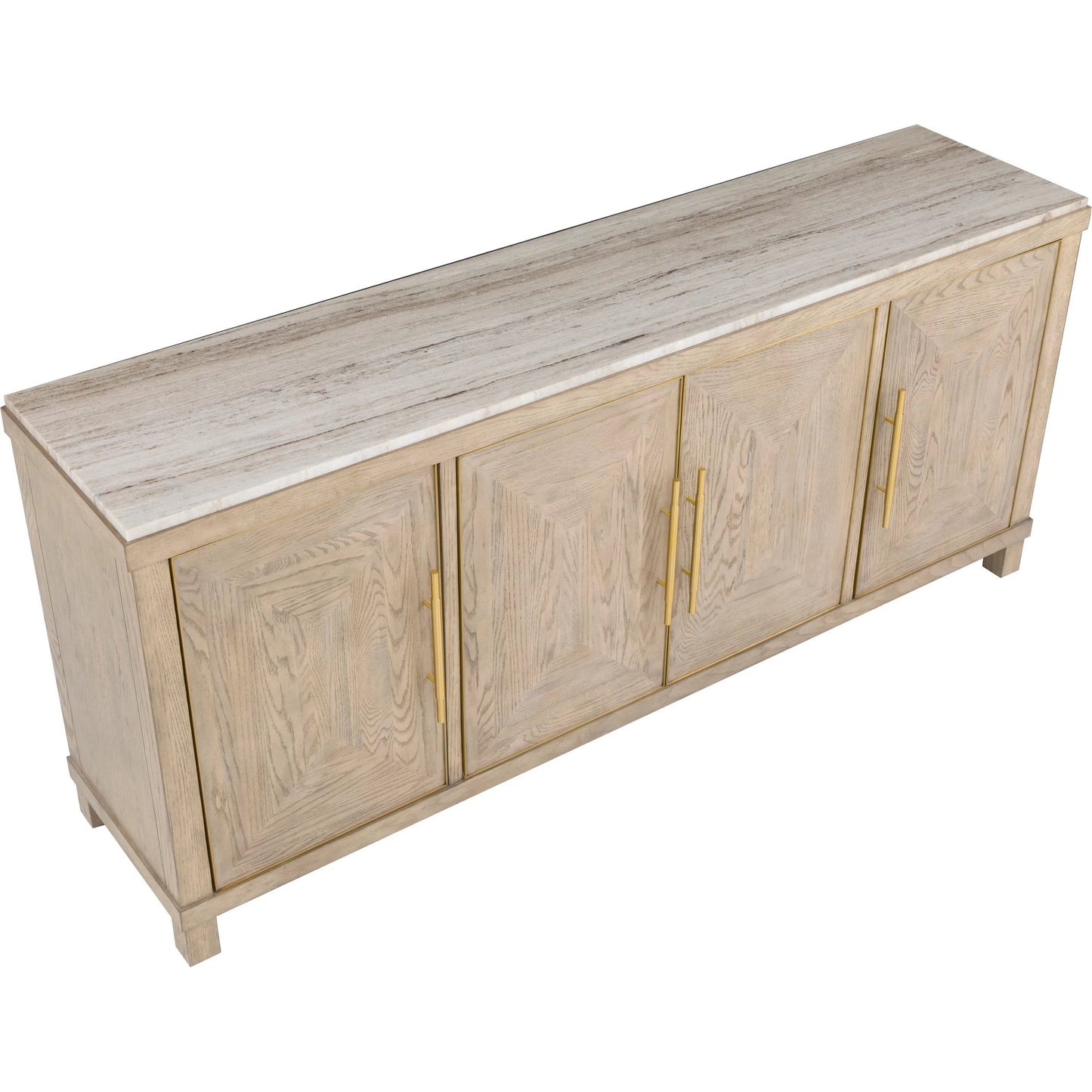 005 SI-2635773 | Additional Silo | Alchemy Four Door Credenza by Fairfield Chair in brown and biscotti. Made from red oak, marble in a unique style.