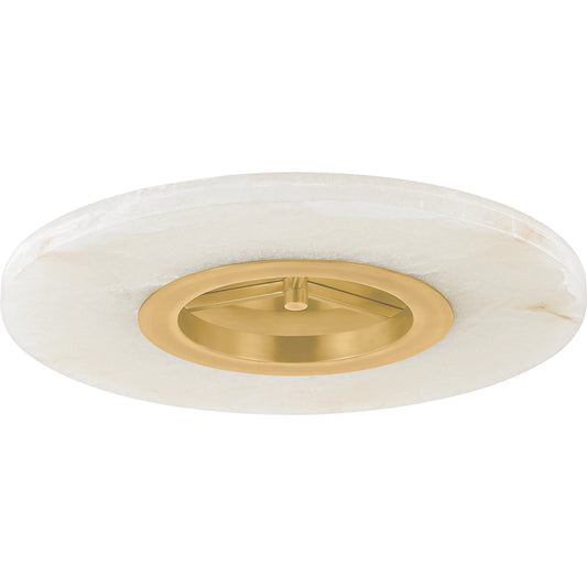 Alto Semi Flush by Hudson Valley in aged brass. Made from steel in a unique style.
