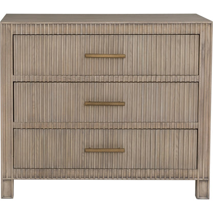Alchemy Chest by Fairfield Chair in brown and biscotti. Made from red oak solids, veneers in a unique style.
