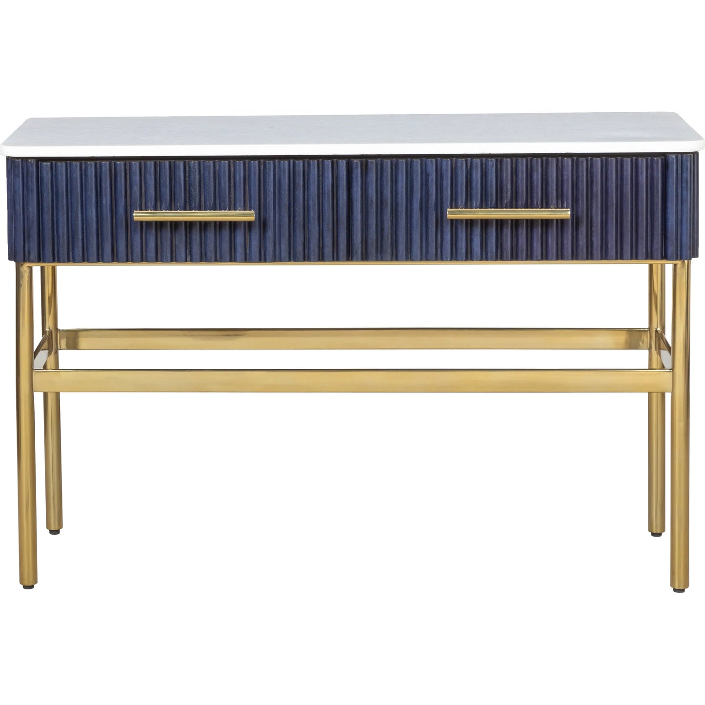 003 SI-2635780 | Additional Silo | Harper Console Table by Fairfield Chair in dark blue and navy blue. Made from leather, metal accents, marble in a unique style.