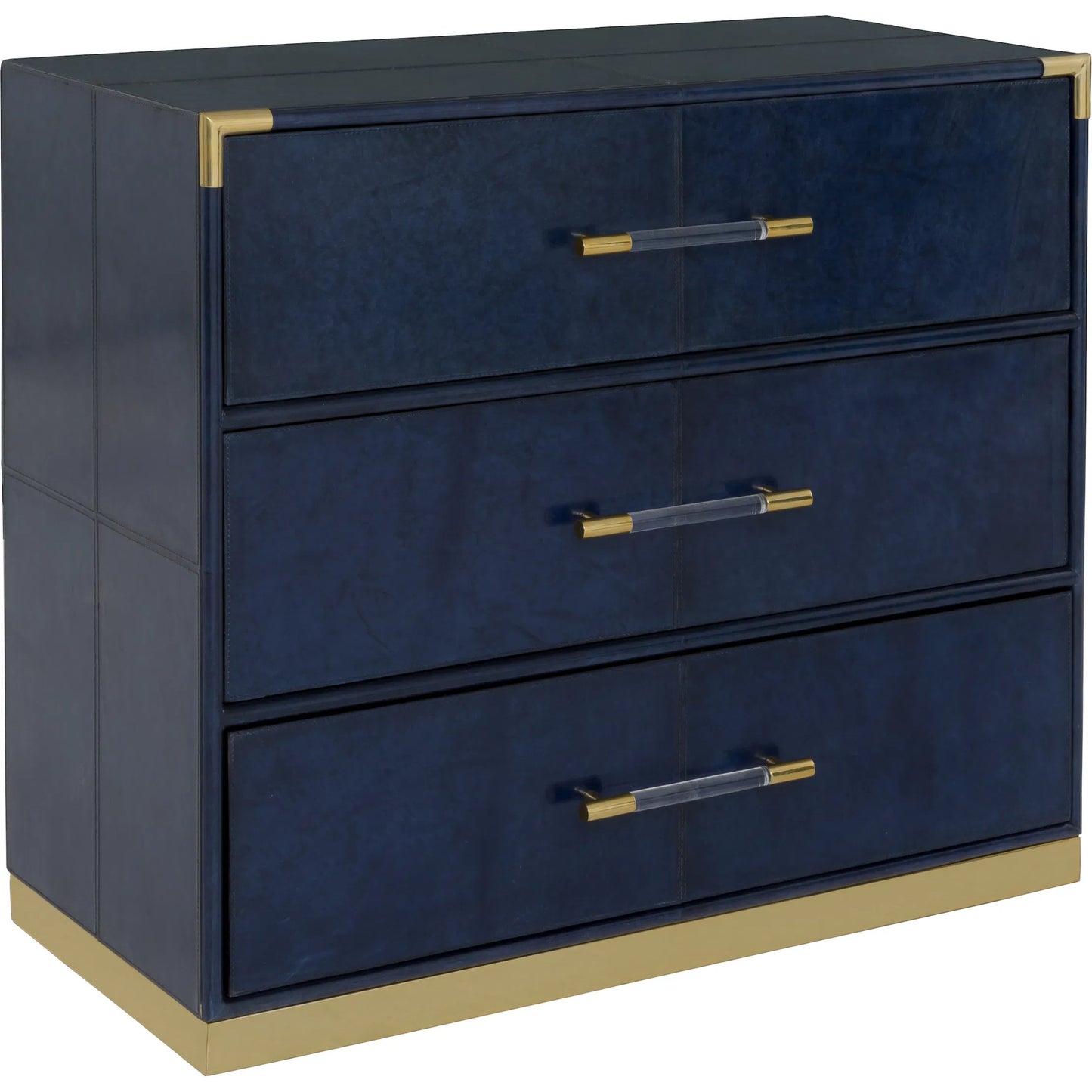 000 SI-2635781 | Primary Silo | Harper Chest by Fairfield Chair in dark blue and navy blue. Made from leather, metal accents, acrylic in a unique style.