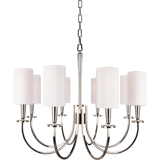 Mason Chandelier by Hudson Valley. Made from brass in a transitional style.