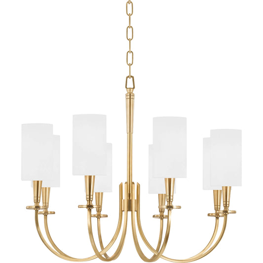 Mason Chandelier by Hudson Valley. Made from brass in a transitional style.