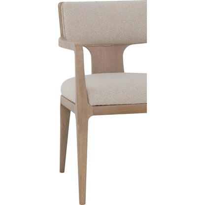 Everett Arm Chair by Fairfield Chair in brown and biscotti. Made from red oak in a unique style.