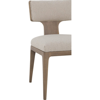 Everett Side Chair by Fairfield Chair in brown and biscotti. Made from red oak in a unique style.