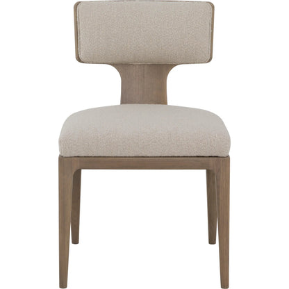 Everett Side Chair by Fairfield Chair in brown and biscotti. Made from red oak in a unique style.