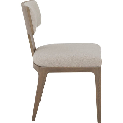 Everett Side Chair by Fairfield Chair in brown and biscotti. Made from red oak in a unique style.
