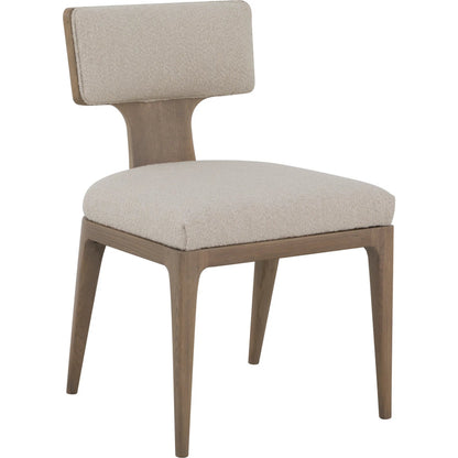 Everett Side Chair by Fairfield Chair in brown and biscotti. Made from red oak in a unique style.