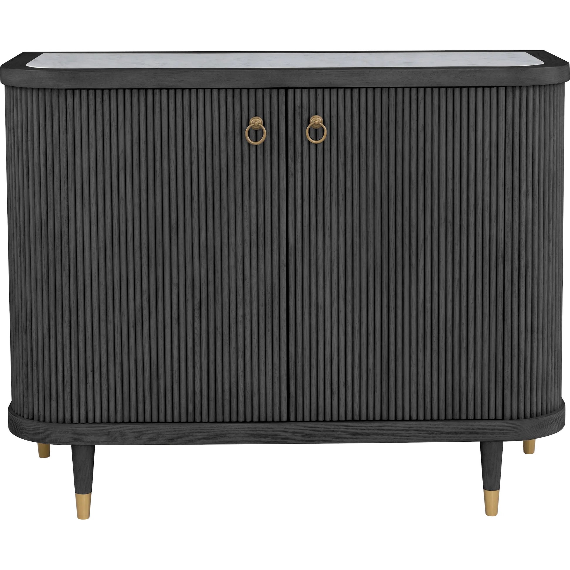 Everett Demilune Credenza by Fairfield Chair. Made from red oak solids, veneers in a unique style.