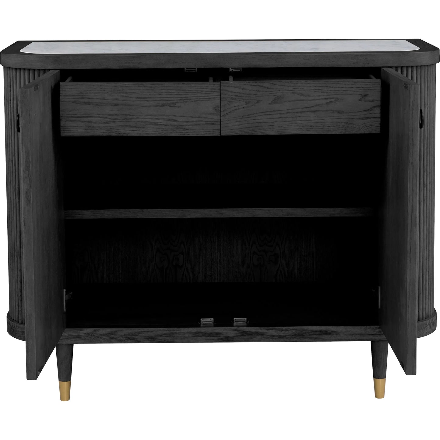 011 SI-2636048 | Additional Silo | Everett Demilune Credenza by Fairfield Chair. Made from red oak solids, veneers in a unique style.