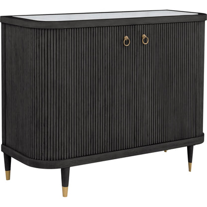 Everett Demilune Credenza by Fairfield Chair. Made from red oak solids, veneers in a unique style.