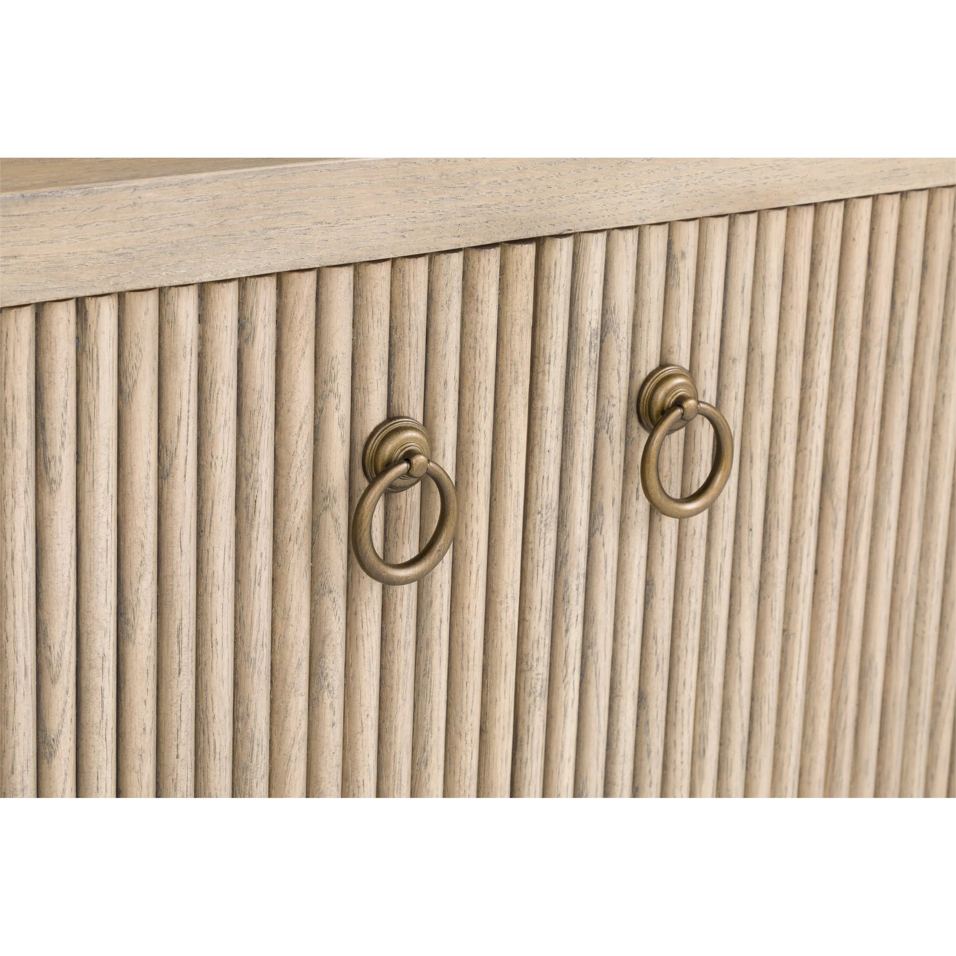 Everett Demilune Credenza by Fairfield Chair. Made from red oak solids, veneers in a unique style.