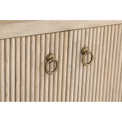 Everett Demilune Credenza by Fairfield Chair. Made from red oak solids, veneers in a unique style.