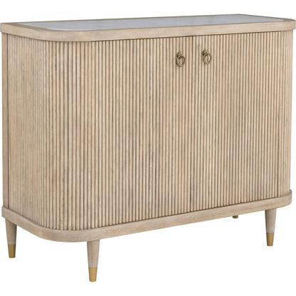 Everett Demilune Credenza by Fairfield Chair. Made from red oak solids, veneers in a unique style.