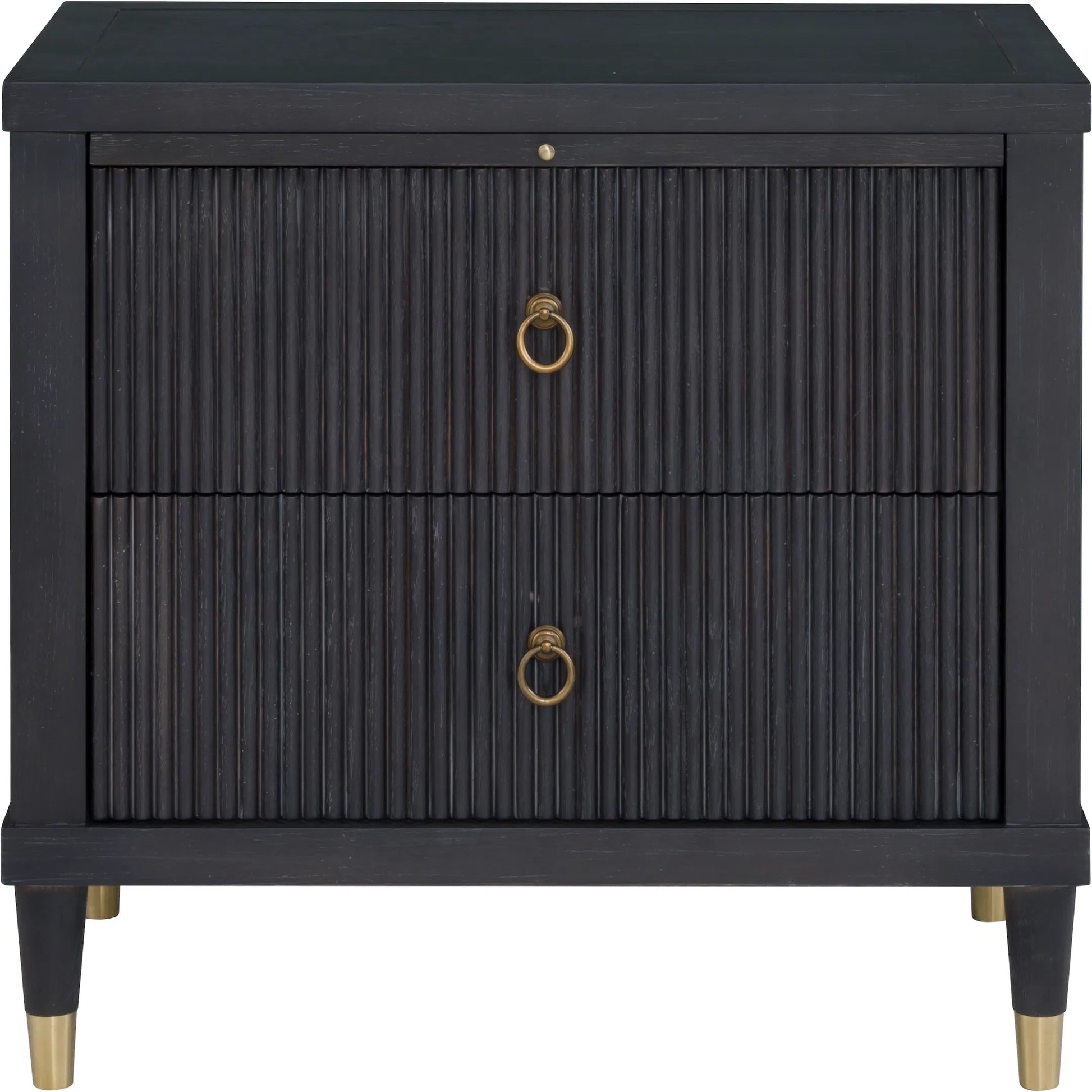 Everett Nightstand by Fairfield Chair. Made from red oak solids, veneers in a unique style.