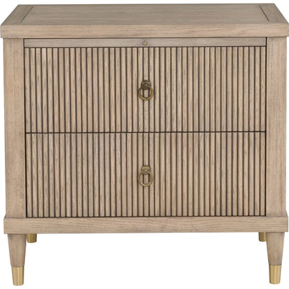 Everett Nightstand by Fairfield Chair. Made from red oak solids, veneers in a unique style.