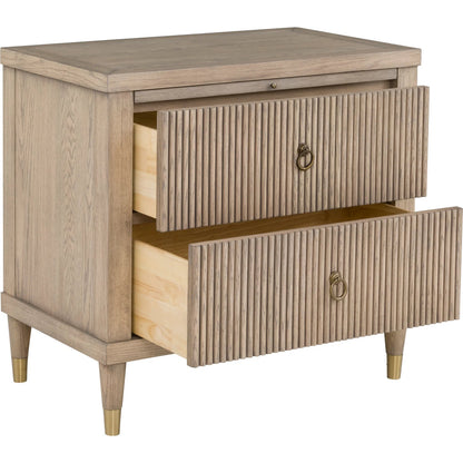 Everett Nightstand by Fairfield Chair. Made from red oak solids, veneers in a unique style.