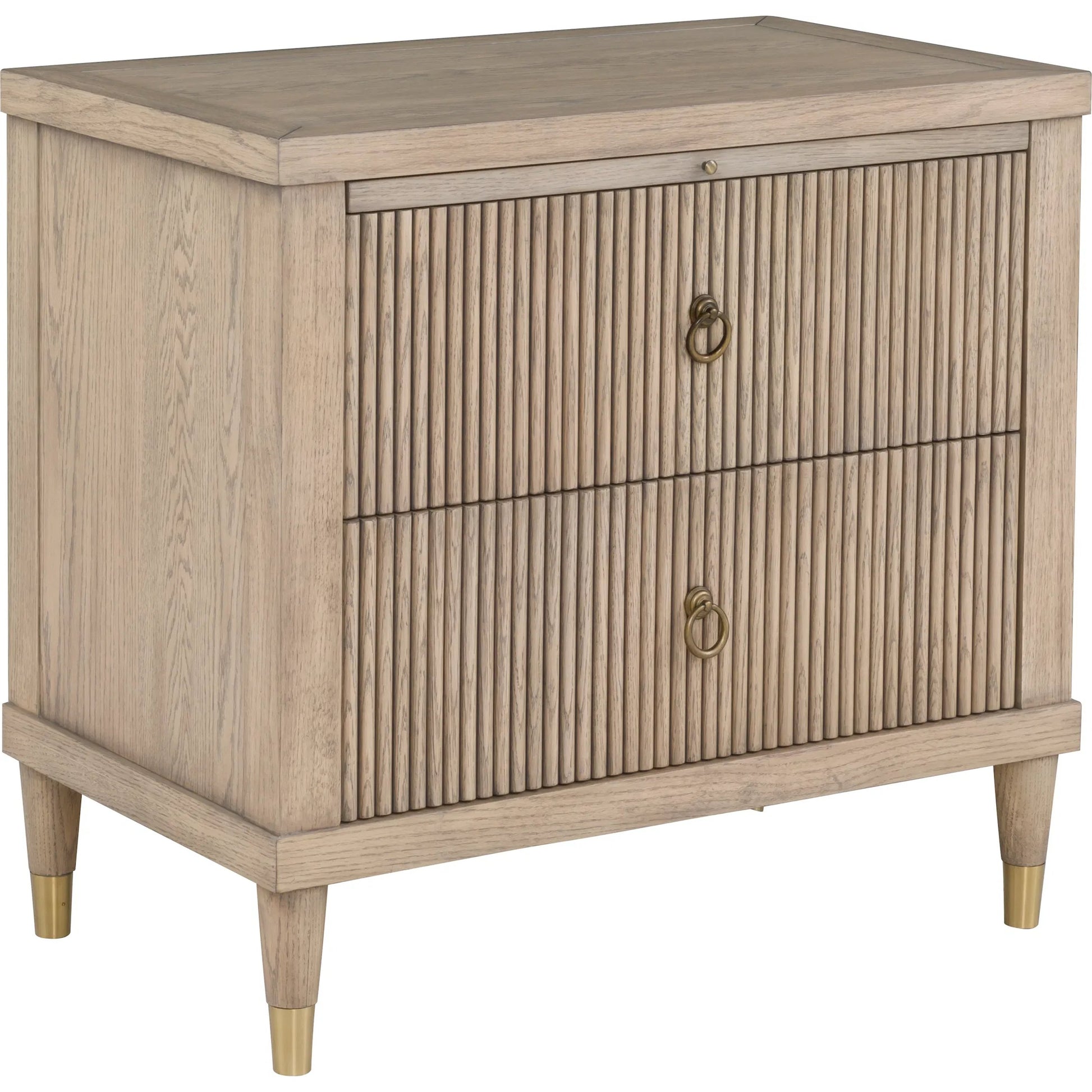 Everett Nightstand by Fairfield Chair. Made from red oak solids, veneers in a unique style.