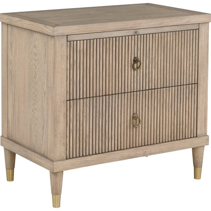 Everett Nightstand by Fairfield Chair. Made from red oak solids, veneers in a unique style.