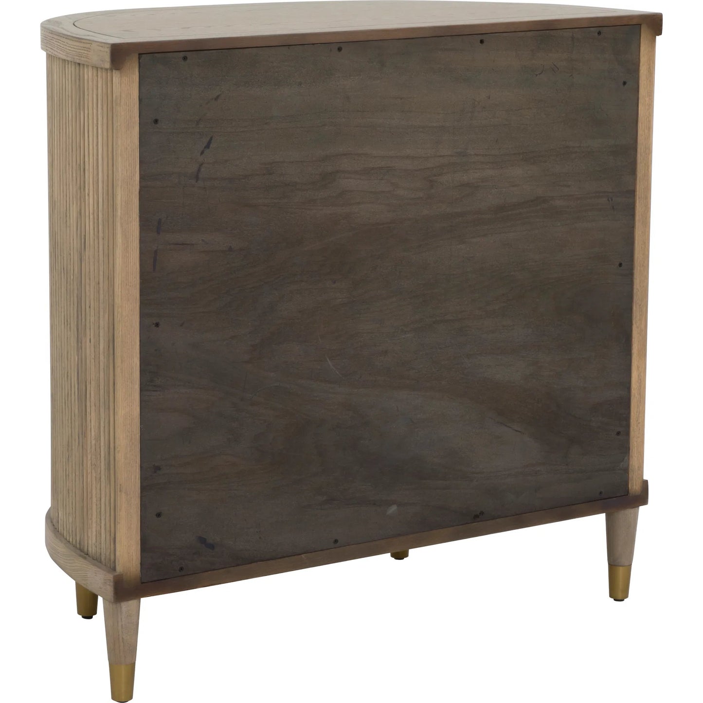 002 SI-2635786 | Additional Silo | Everett Demilune Chest by Fairfield Chair in brown and biscotti. Made from red oak solids, veneers in a unique style.