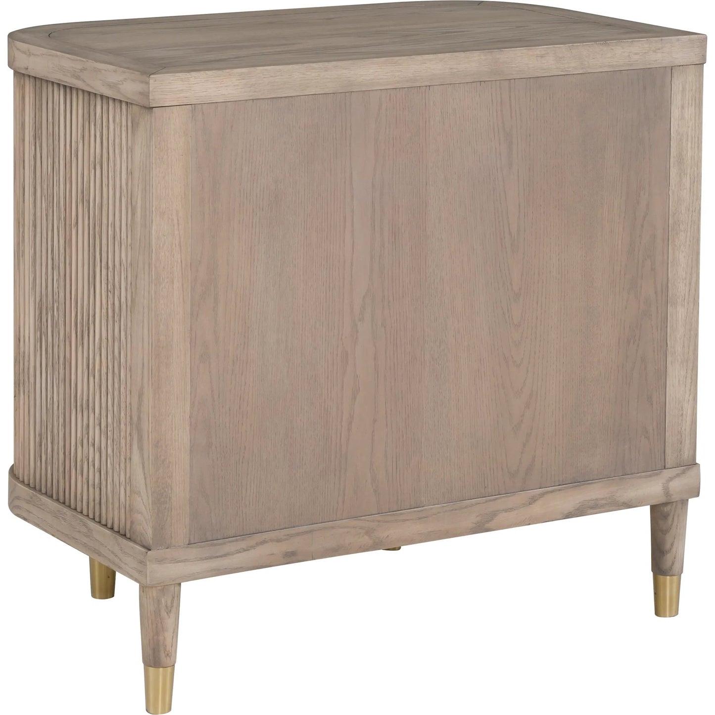002 SI-2635787 | Additional Silo | Everett Demilune 2-Drawer Nightstand by Fairfield Chair in brown and biscotti. Made from red oak solids, veneers in a unique style.