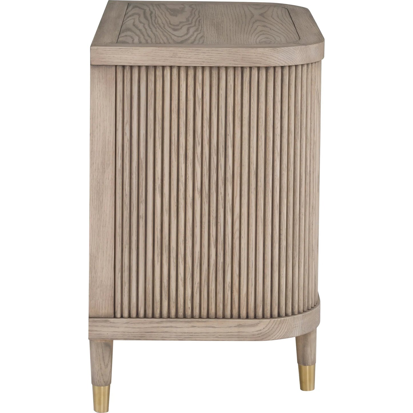 004 SI-2635787 | Additional Silo | Everett Demilune 2-Drawer Nightstand by Fairfield Chair in brown and biscotti. Made from red oak solids, veneers in a unique style.