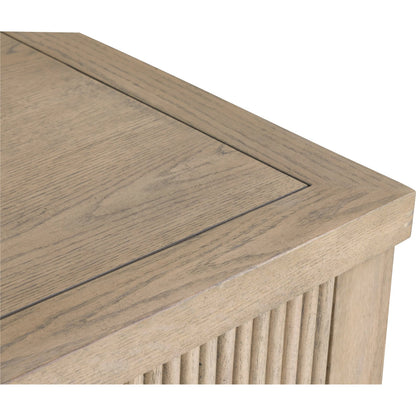 Everett 3-Drawer Chest by Fairfield Chair in brown and biscotti. Made from red oak solids, veneers in a unique style.