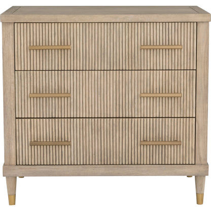 Everett 3-Drawer Chest by Fairfield Chair in brown and biscotti. Made from red oak solids, veneers in a unique style.