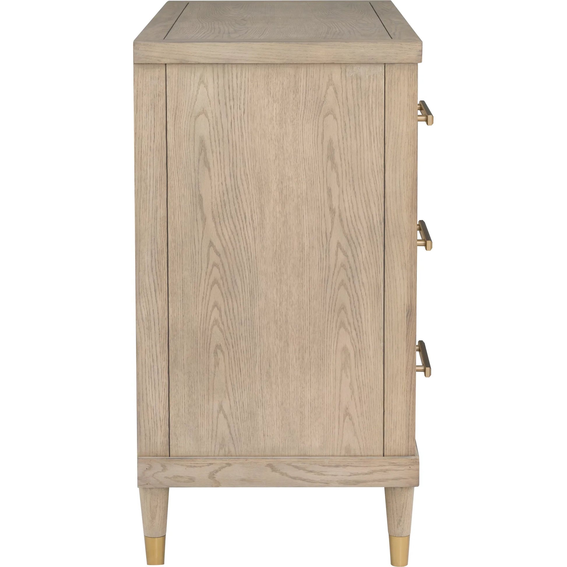Everett 3-Drawer Chest by Fairfield Chair in brown and biscotti. Made from red oak solids, veneers in a unique style.