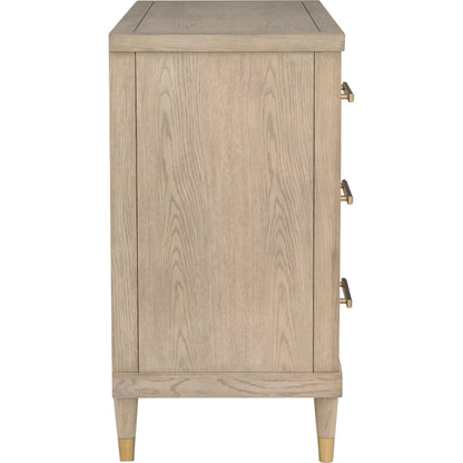 Everett 3-Drawer Chest by Fairfield Chair in brown and biscotti. Made from red oak solids, veneers in a unique style.