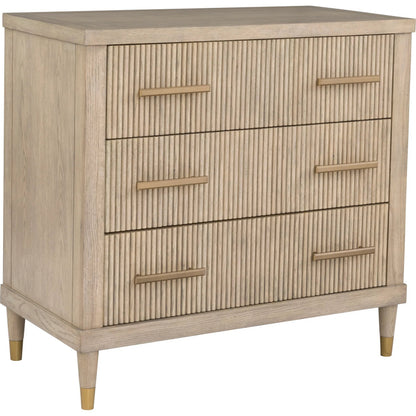 Everett 3-Drawer Chest by Fairfield Chair in brown and biscotti. Made from red oak solids, veneers in a unique style.