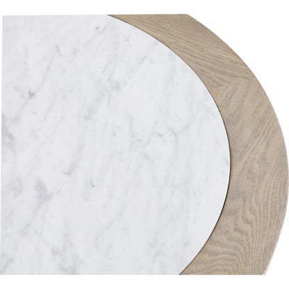Everett Small Round Bunching Cocktail Table by Fairfield Chair. Made from red oak solids, veneers, marble in a unique style.