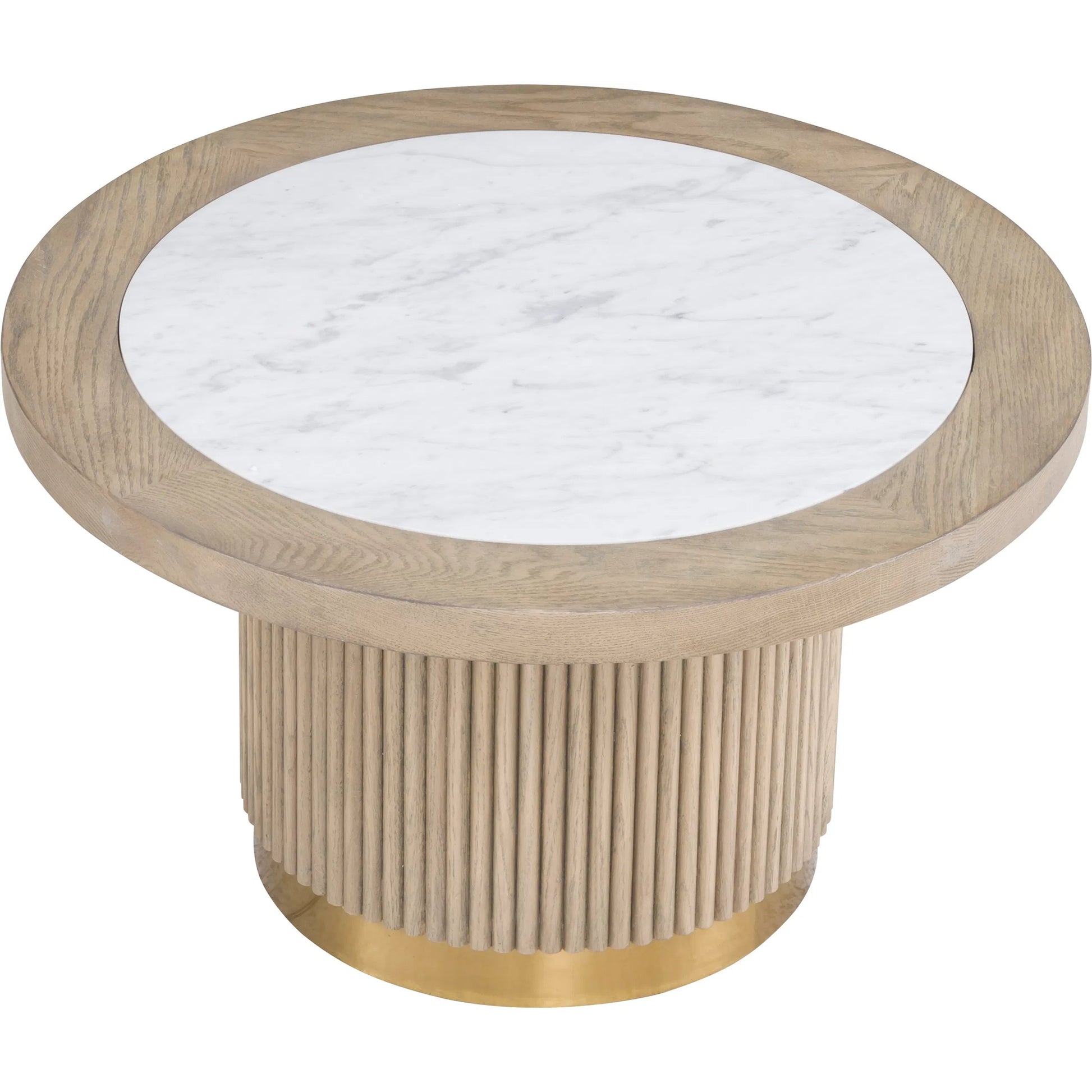 Everett Small Round Bunching Cocktail Table by Fairfield Chair. Made from red oak solids, veneers, marble in a unique style.