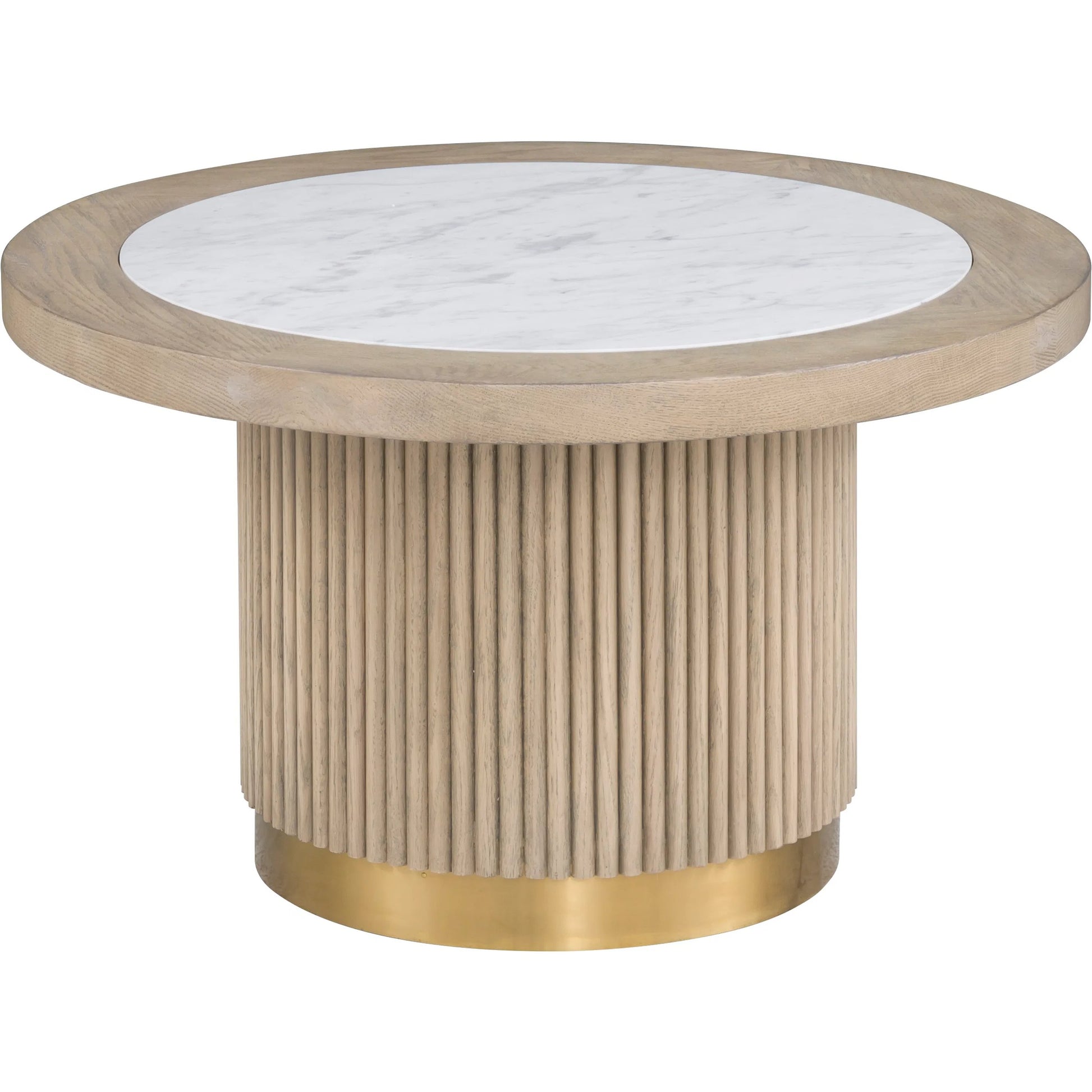 Everett Small Round Bunching Cocktail Table by Fairfield Chair. Made from red oak solids, veneers, marble in a unique style.