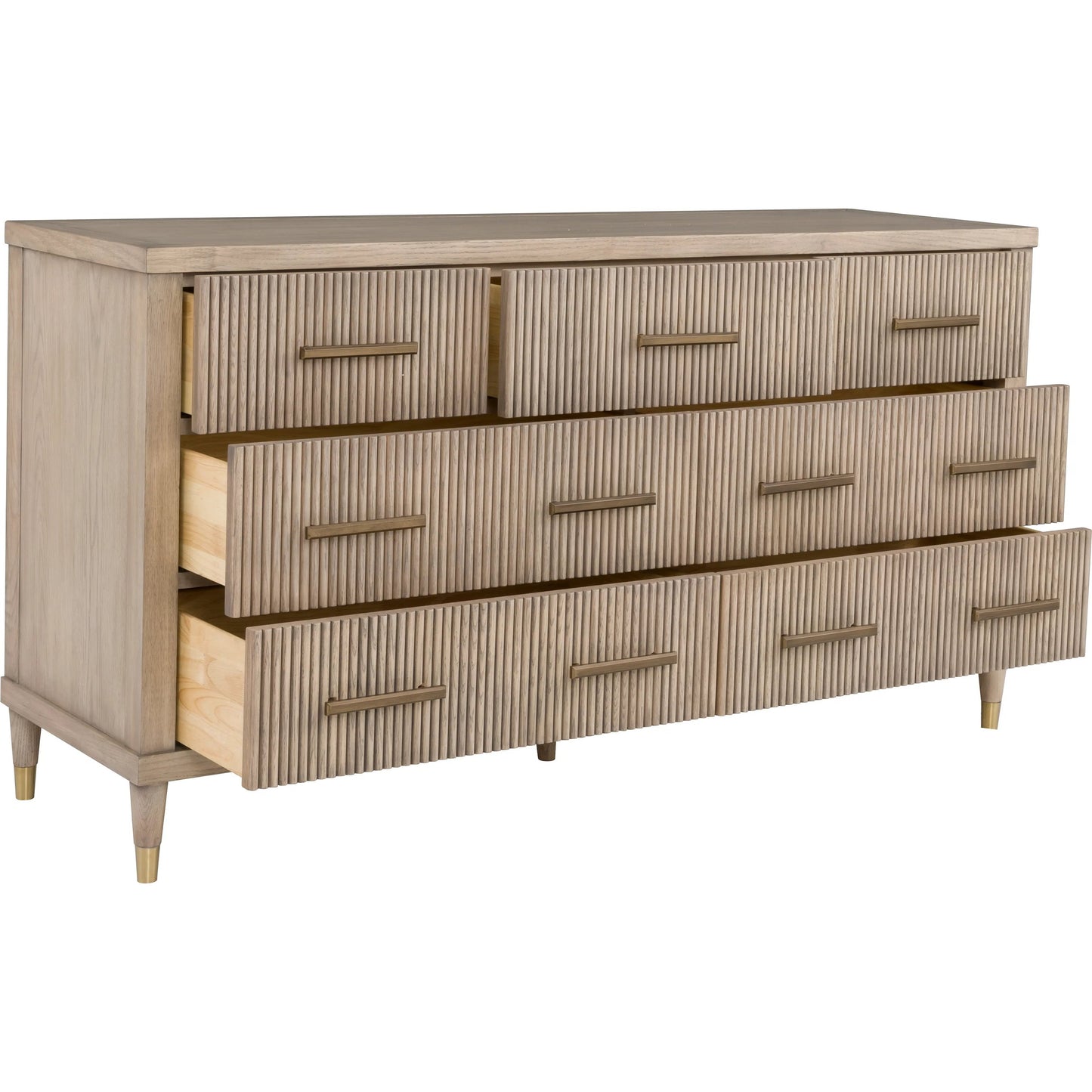 001 SI-2635789 | Additional Silo | Everett 7-Drawer Dresser by Fairfield Chair in brown and biscotti. Made from red oak solids, veneers in a unique style.
