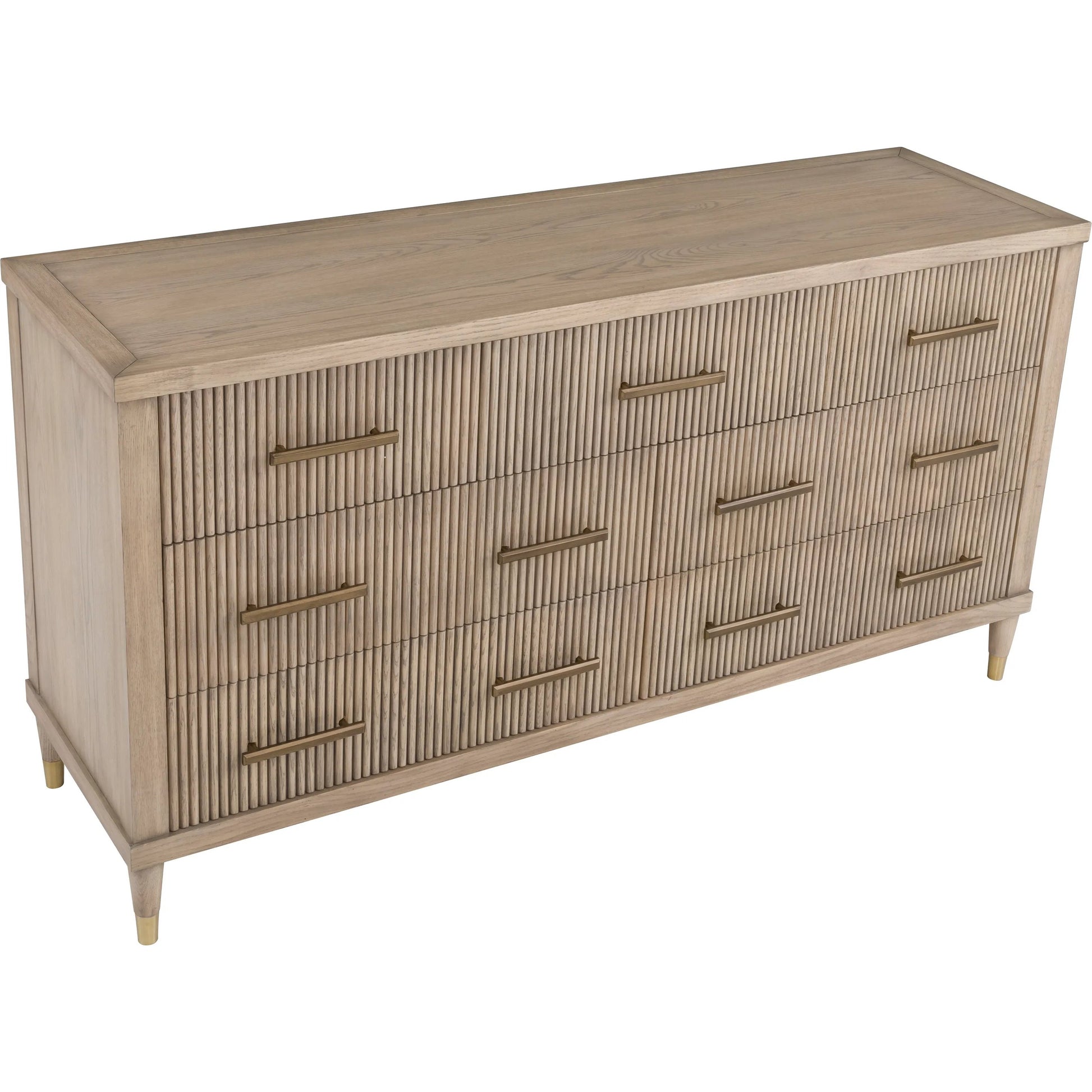 Everett 7-Drawer Dresser by Fairfield Chair in brown and biscotti. Made from red oak solids, veneers in a unique style.
