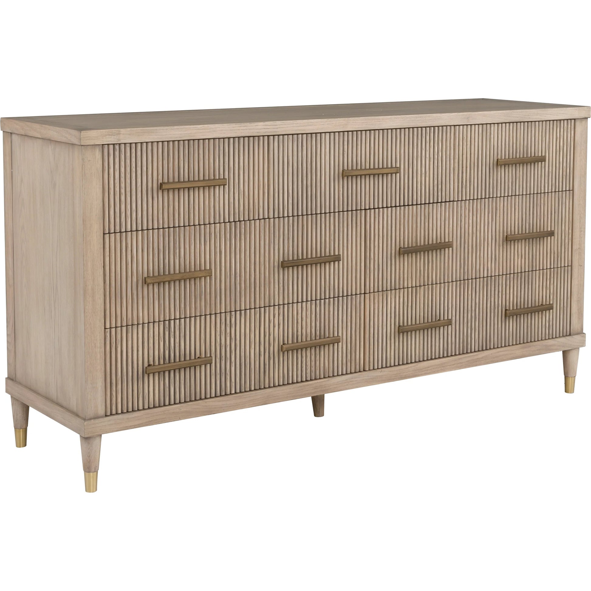 Everett 7-Drawer Dresser by Fairfield Chair in brown and biscotti. Made from red oak solids, veneers in a unique style.