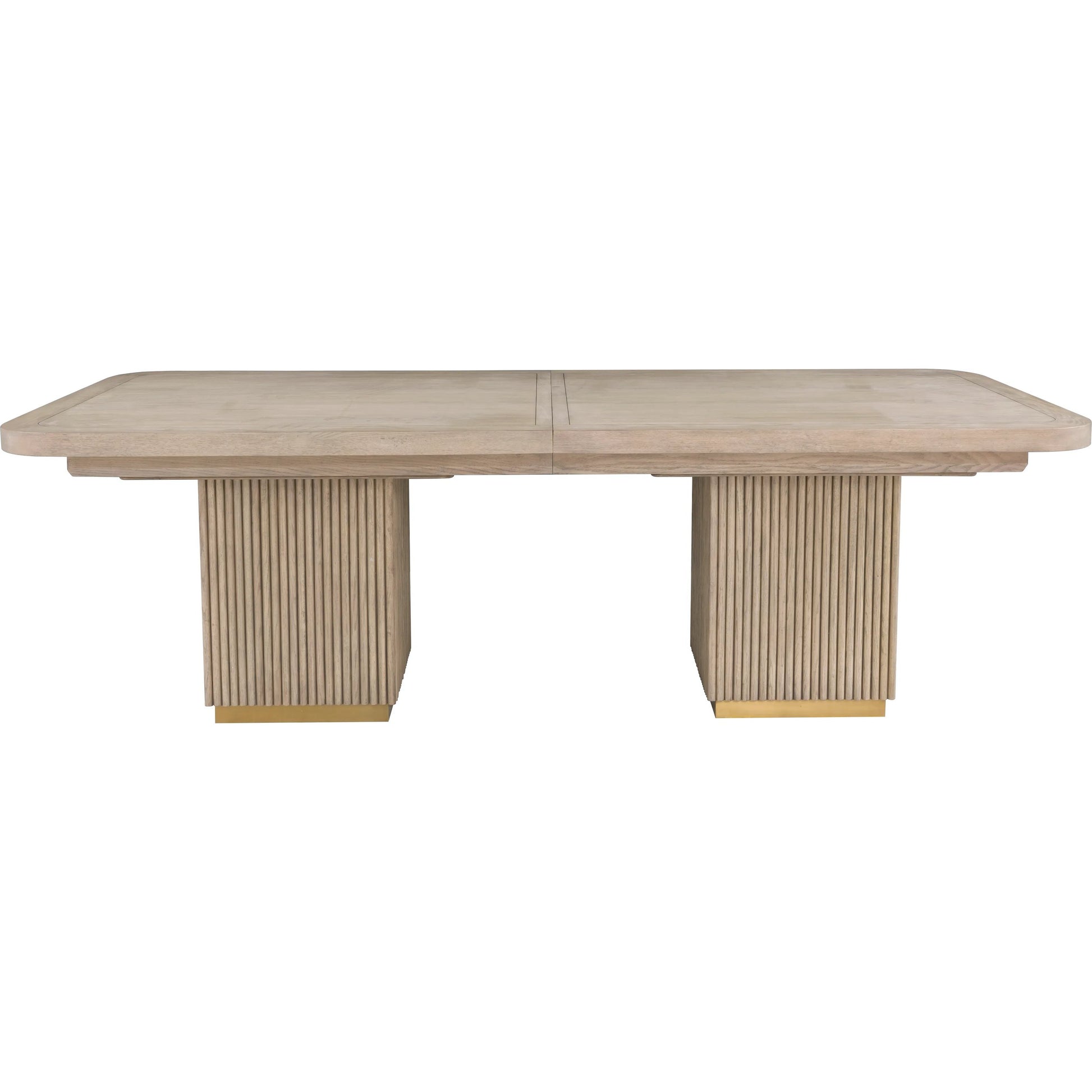 Everett Double Pedestal Dining Table by Fairfield Chair. Made from red oak solids, veneers in a unique style.