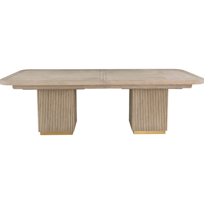 Everett Double Pedestal Dining Table by Fairfield Chair. Made from red oak solids, veneers in a unique style.