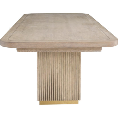 Everett Double Pedestal Dining Table by Fairfield Chair. Made from red oak solids, veneers in a unique style.