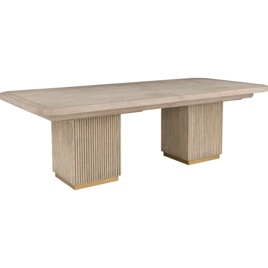 Everett Double Pedestal Dining Table by Fairfield Chair. Made from red oak solids, veneers in a unique style.